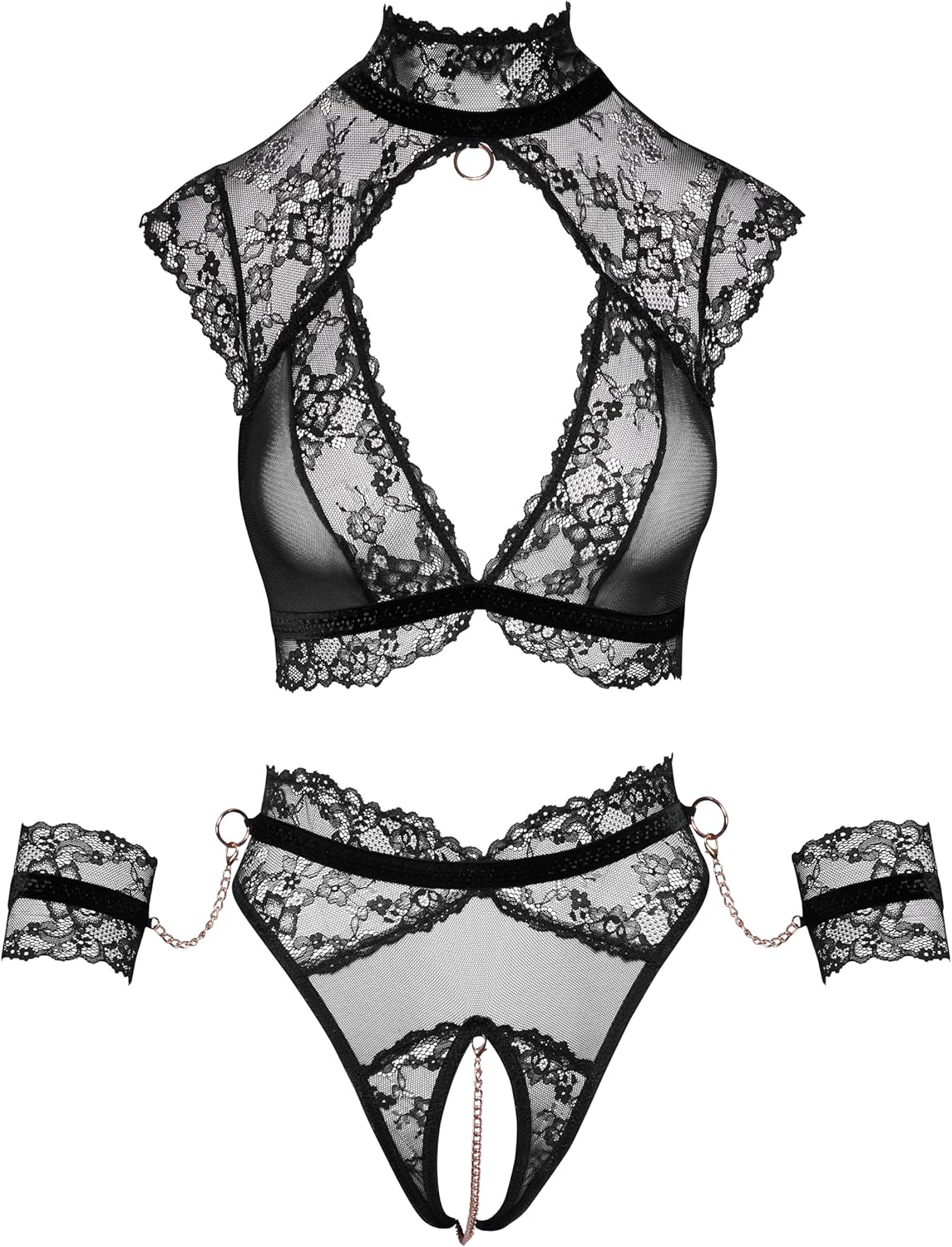 Cottelli Bondage Tips Set, Black, XL