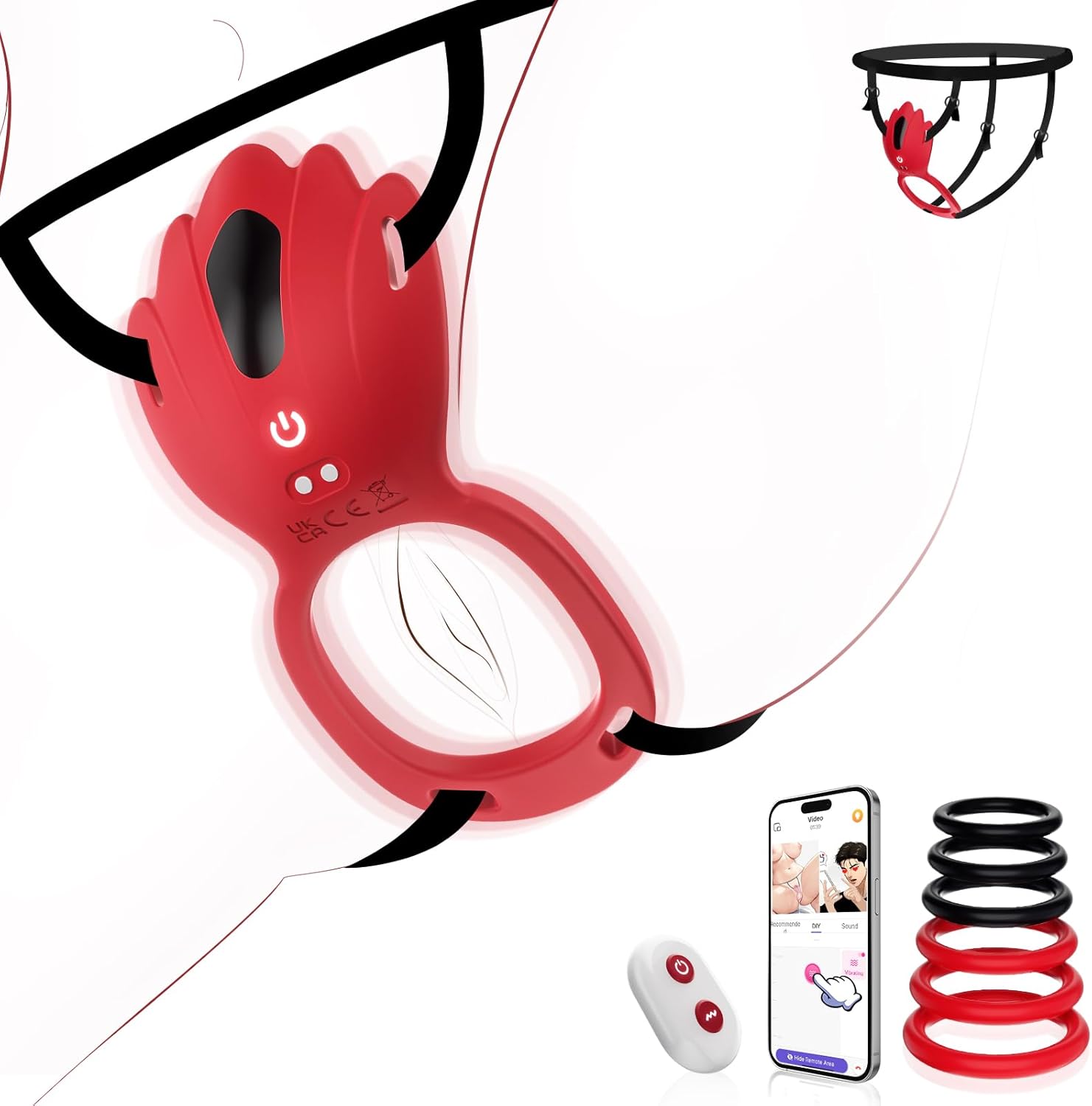 Upgrade Butterfly Vibrator Sex Toy for Women Couples with 6 Cock Rings App Remote Control 9 Vibration for Women, Quiet BDSM Sex Toy for Couples Extreme Sex