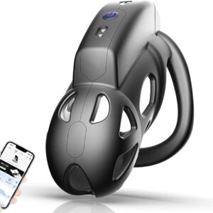 Electric Shock Cage App Smart Chastity Cage Set with 3 Rings and Plug Chastity Cage BDSM Fetish Bondage Chastity Belt Erotic Sex Toy for Couples
