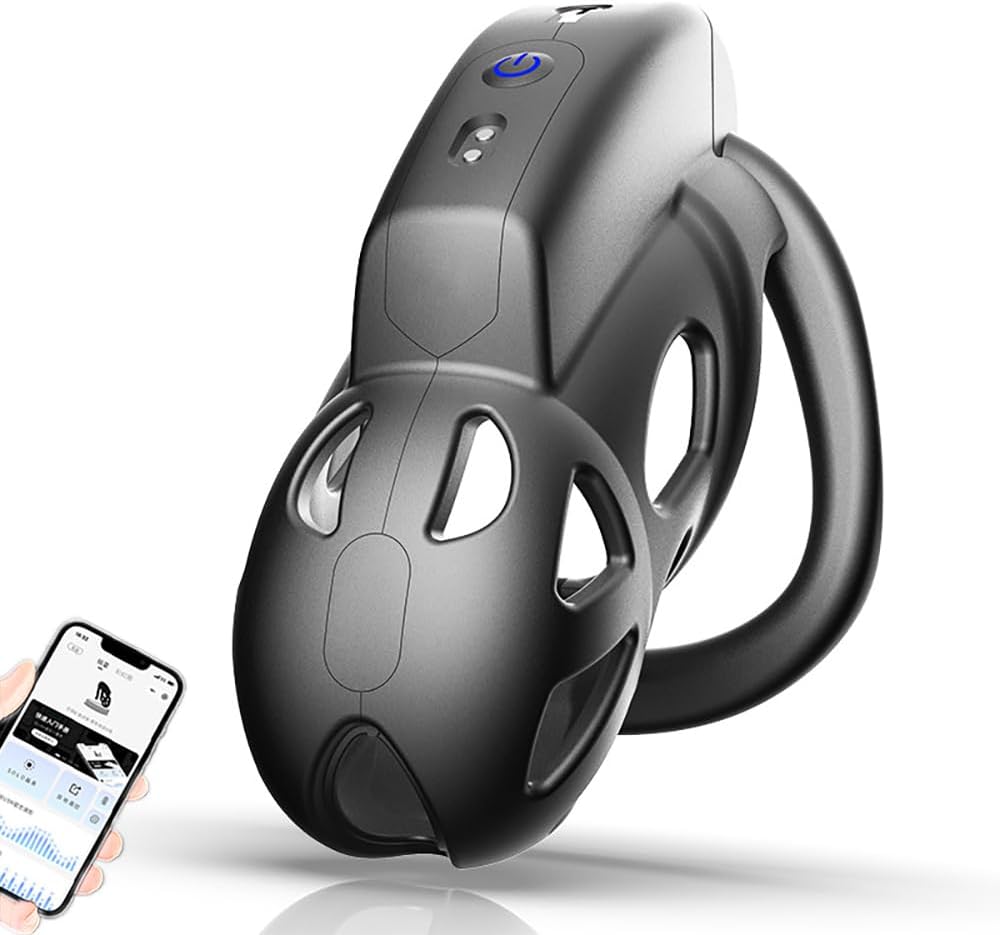 Electric Shock Cage App Smart Chastity Cage Set with 3 Rings and Plug Chastity Cage BDSM Fetish Bondage Chastity Belt Erotic Sex Toy for Couples