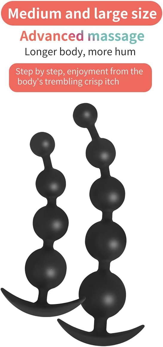 Jixaxe Silicone Chain Beads, Balls, Butt Plug, Flexible, Skin-Friendly, Trainer Balls, Sex Toy for Men, Women, Couples ( Chain with 3 Balls) – Bild 9