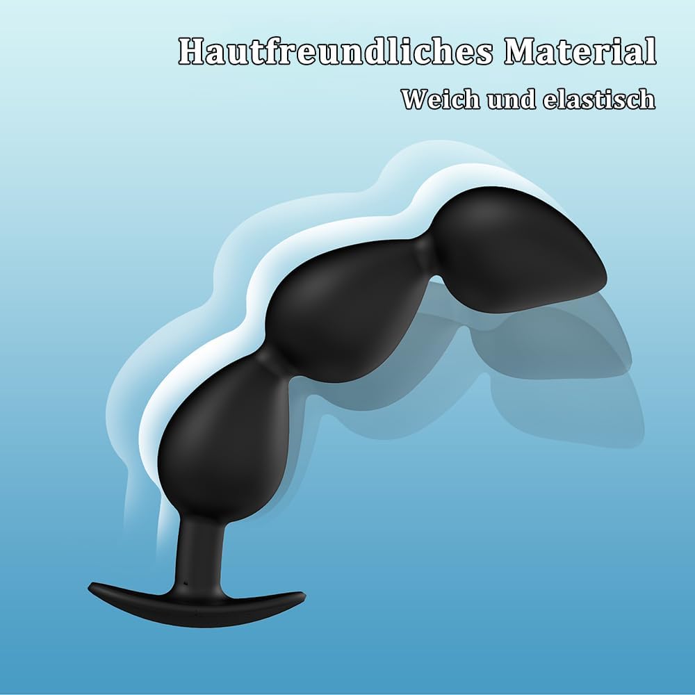 Silicone Balls with Anchor Chain, Integrated Metal Ball, Double Pearl/Three Beads Plug Vaginal Stimulator Sex Trainer Sex Toy for Men and Women Beginners (A) – Bild 9