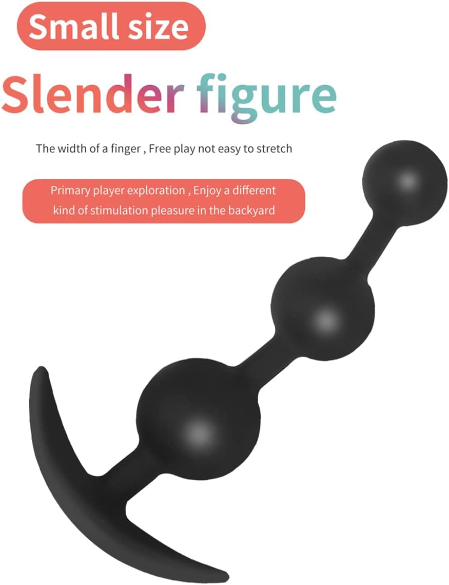 Jixaxe Silicone Chain Beads, Balls, Butt Plug, Flexible, Skin-Friendly, Trainer Balls, Sex Toy for Men, Women, Couples ( Chain with 3 Balls) – Bild 3