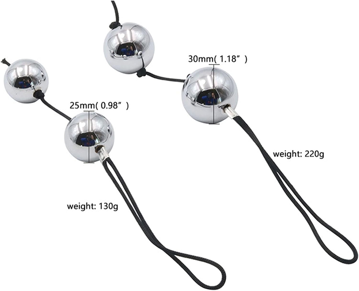 Stainless Steel Plug, Chain, Beads, Beads, Metal Prostate Massager, G-Spot Stimulator, Masturbator, Butt Plug, SM Sex Toy for Women, Men, Couples (25 mm + 30 mm) – Bild 4