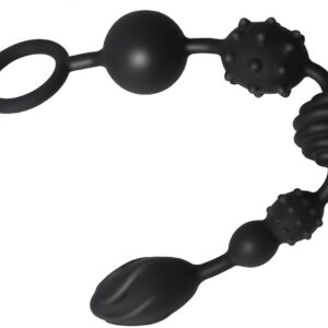 GeRRiT Chain Silicone Plug with 6 Beads Sex Toys Dildo Butt Plug Trainer G-Punk Stimulator Beads SM Masturbator Sex Toy for Women Men (S)