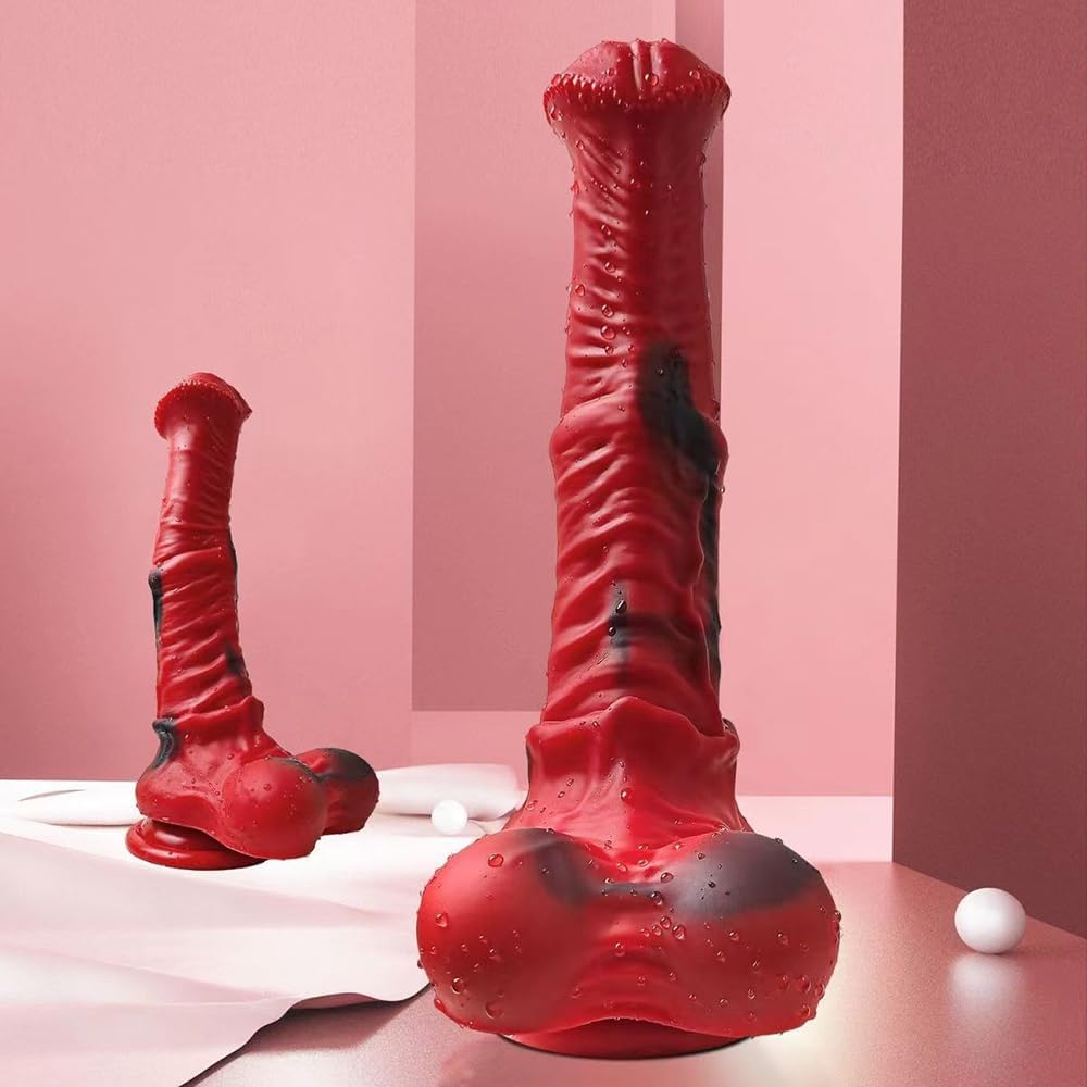Realistic Horse Dildo Silicone XXL Fantasy Animal Dildo Dilator with Strong Suction Cup 3D Testicles G-Spot Vagina Masturbator Plug Prostate Stimulation Men Sex Toy sxvytuo (S) – Bild 7