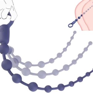 Vibrators Plug for Beginners Silicone Balls Vibrator with 10 Vibration Modes Chain Beads Vibrators G-Spot Prostate Stimulation Dildo Butt Plug for Men Women