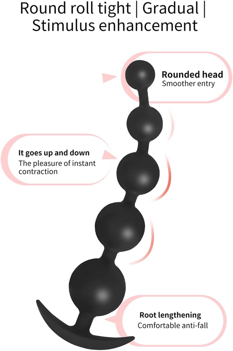 Jixaxe Silicone Chain Beads, Balls, Butt Plug, Flexible, Skin-Friendly, Trainer Balls, Sex Toy for Men, Women, Couples ( Chain with 3 Balls) – Bild 5