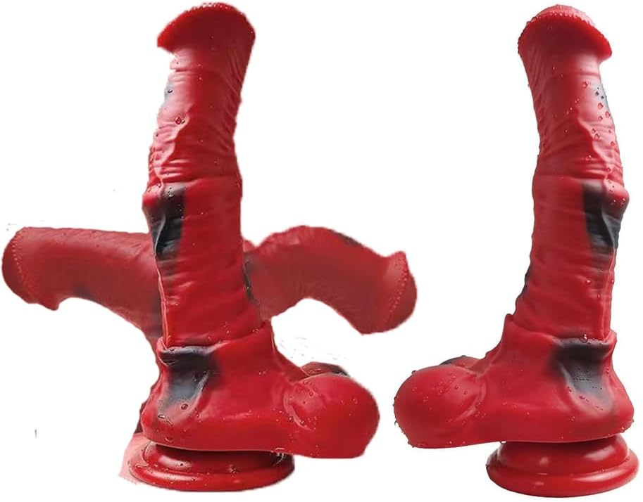 Realistic Horse Dildo Silicone XXL Fantasy Animal Dildo Dilator with Strong Suction Cup 3D Testicles G-Spot Vagina Masturbator Plug Prostate Stimulation Men Sex Toy sxvytuo (S)