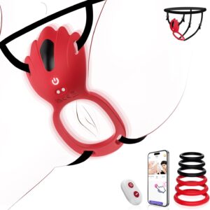 Upgrade Butterfly Vibrator Sex Toy for Women, Couples with 6 Cock Rings, App Remote Control, 9 Vibrations for Women, Quiet BDSM Sex Toy for Couples, Extreme Sex, Vibrator Sets for Women Clitoris