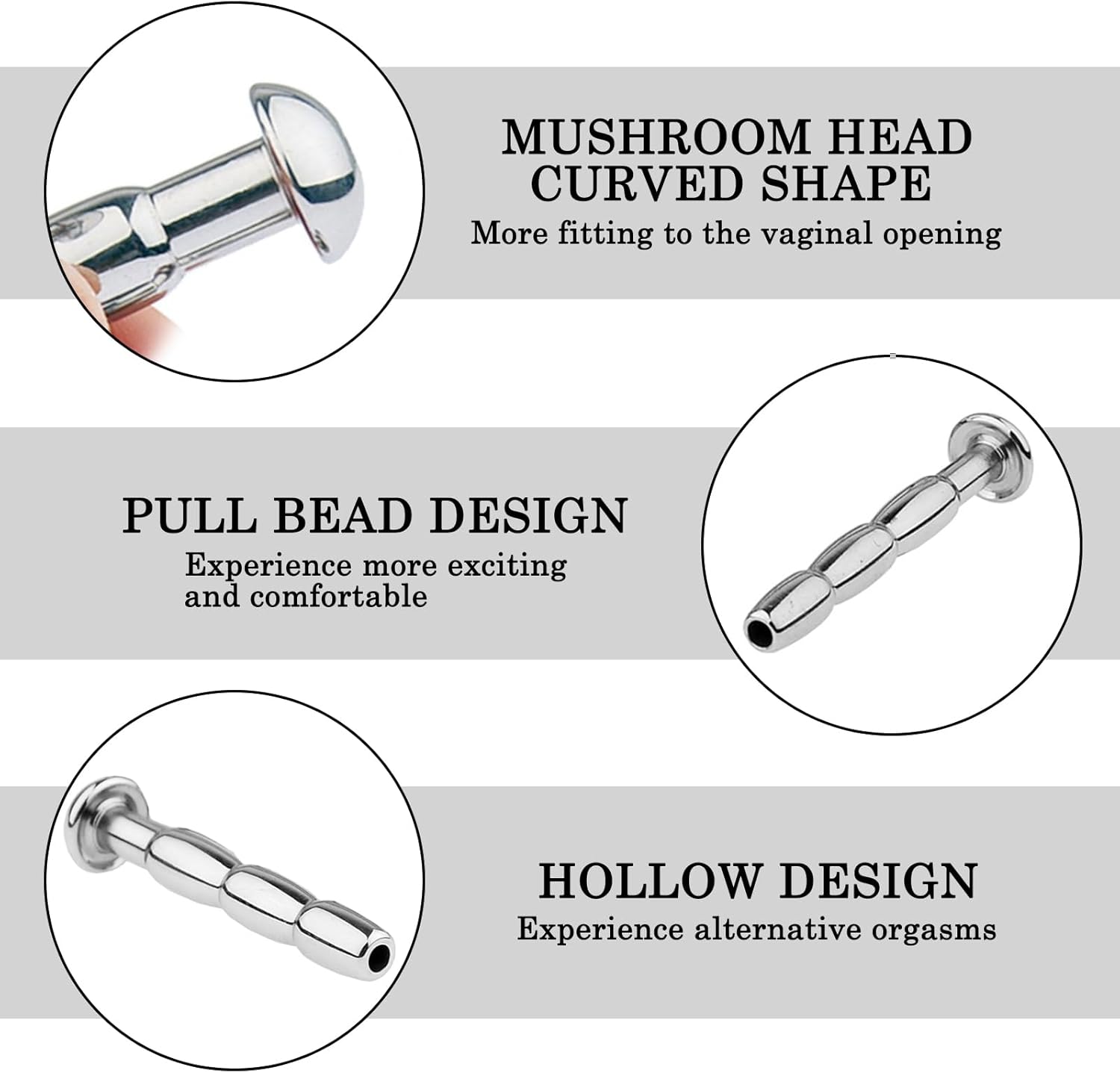 Dilator Urethra Stainless Steel Hollow Plug 50 mm, Catheter Urethra Men, Sex Toy for Men, Solo, Prostate Massage Plug, Urethra Dilators, Men Plug (Diameter 7 mm) – Bild 2