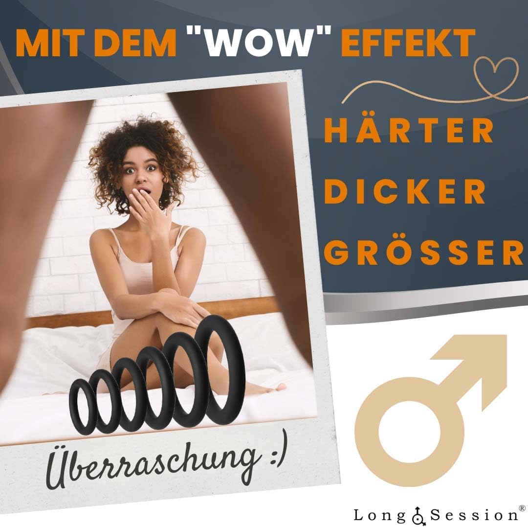 Silicone Ring Set – Improved Version 2.0 – As Rings and Testicle Rings for Men – Cock Rings for a Harder and Longer Erection – Ring and Testicle Ring – Bild 4