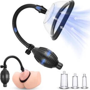 Vagina Pump Erotic Sex Toy for Women, Pussy Pump Clitoris Vacuum Pump Nipple Teat Nipples with 5 Strong Suction Cups, Sex Toy Set for Couples Set (1 + 5)