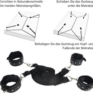 Bondage Set Bondage Restraints Sex with Handcuffs Ankle Restraints Sex Toys for Bed BDSM Set Bed Set Restraints SM Sex Toy for Beginners and Couples Extreme Bondage Set