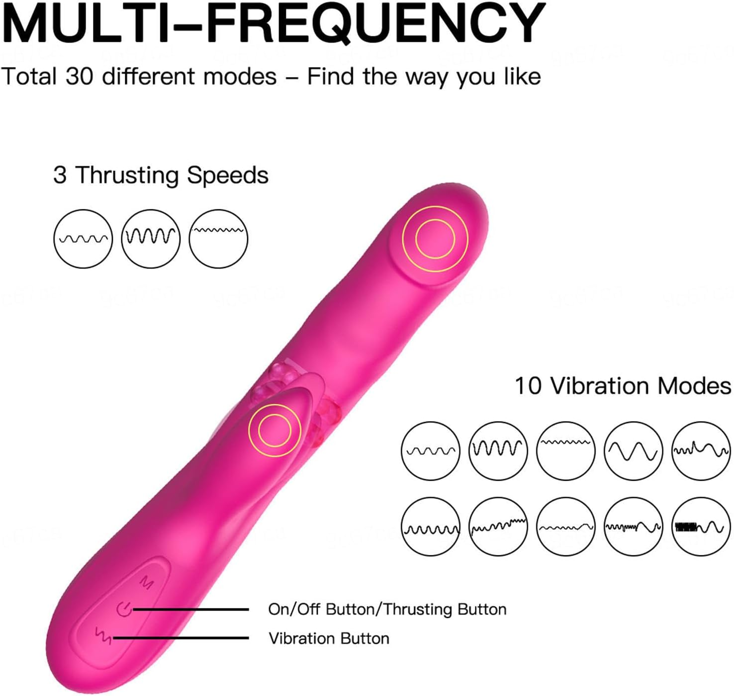 G-Spot Vibrator, Silicone Vibration for Women Clitoris, 10 Vibration Modes with 3 Telescopic Functions, Rotating Modes, Rabbit Vibrators, Sex Toy for Women, Erotic Sex Toy Set, Rose Red – Bild 2