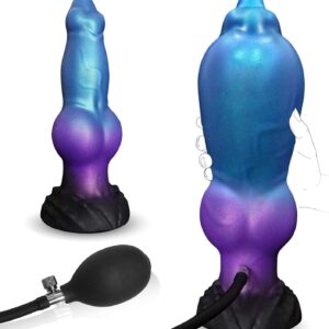 Dog Dildo, Inflatable Knot, Dildo with Suction Cup, Dilo Tail for Men, Fantasy Inflatable Dildo, Large Plug for Women, Realistic XXL Dildos, Fetish, Stretcher, BDSM Toy for