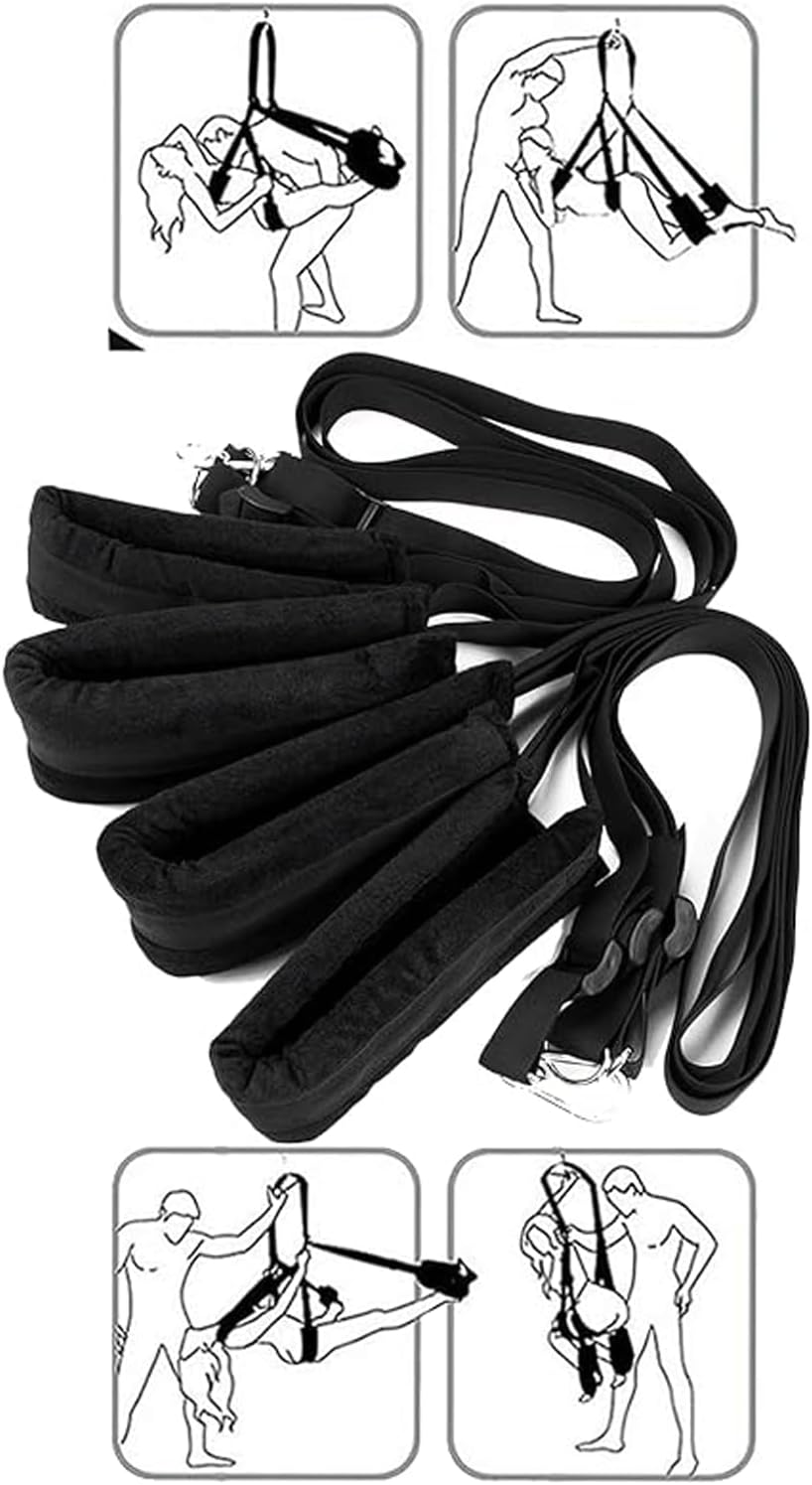Sex Swing Bondage Set, Sling Love Swing for Adults, Sex Furniture, Load Capacity 150 kg (Colour: Black) – Bild 4