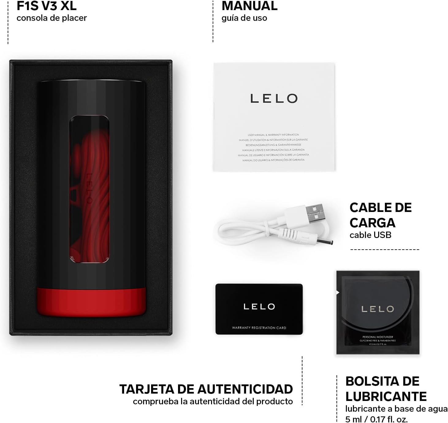 LELO F1S V3 XL Pleasure Console Sex Toy for Men Solo with Bluetooth App, Sex Toy for Men, 8 Modes and Interactive AI Mode, Masturbating for Men, Eectric, Masturbator Cup, Red – Bild 5