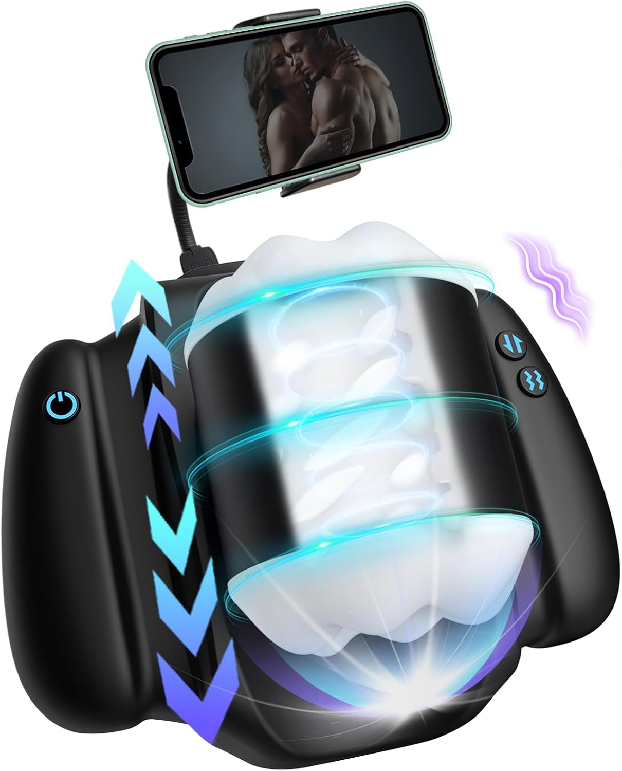 Electric Masturbating for Men with Handles, Sex Toy for Men with 3 Telescopic Functions and 9 Vibrations, Masturbating for Men, Pocket Pussy Masturbators