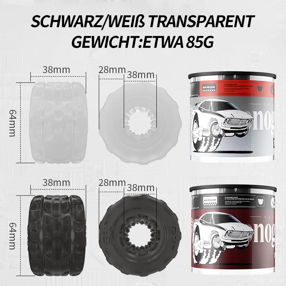 Pocket Pussy for Men in Hoop Design, Masturbator Realistic Vagina Masturbation Egg, Male Masturbator with Particles, Soft Portable Sex Toy for Men (White) – Bild 7