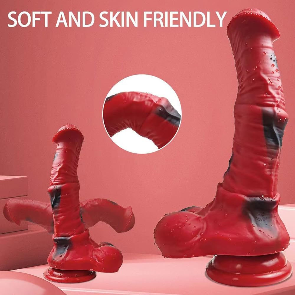 Realistic Horse Dildo Silicone XXL Fantasy Animal Dildo Dilator with Strong Suction Cup 3D Testicles G-Spot Vagina Masturbator Plug Prostate Stimulation Men Sex Toy sxvytuo (S) – Bild 2