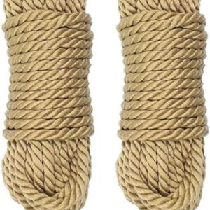 Hanyi [2 Pack] 10 m / 32 feet 8 mm cotton rope bondage rope for tying luggage, bedroom fantasies, sewing, packaging tools