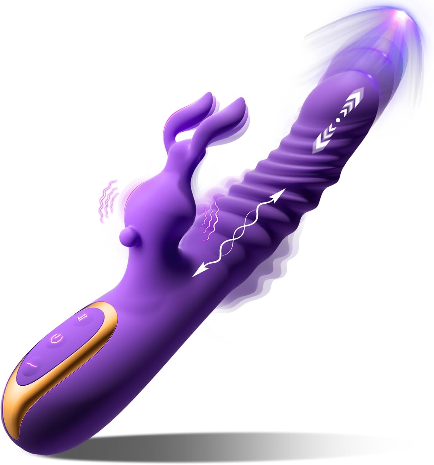 TYDAY G-Spot Vibrator, Clitoral Stimulator, Nipple Massager, Rabbit Vibrator, Retractable Vibrator, Female Masturbator, Flirting Toy for Couples, Ideal Solo Toy for Women