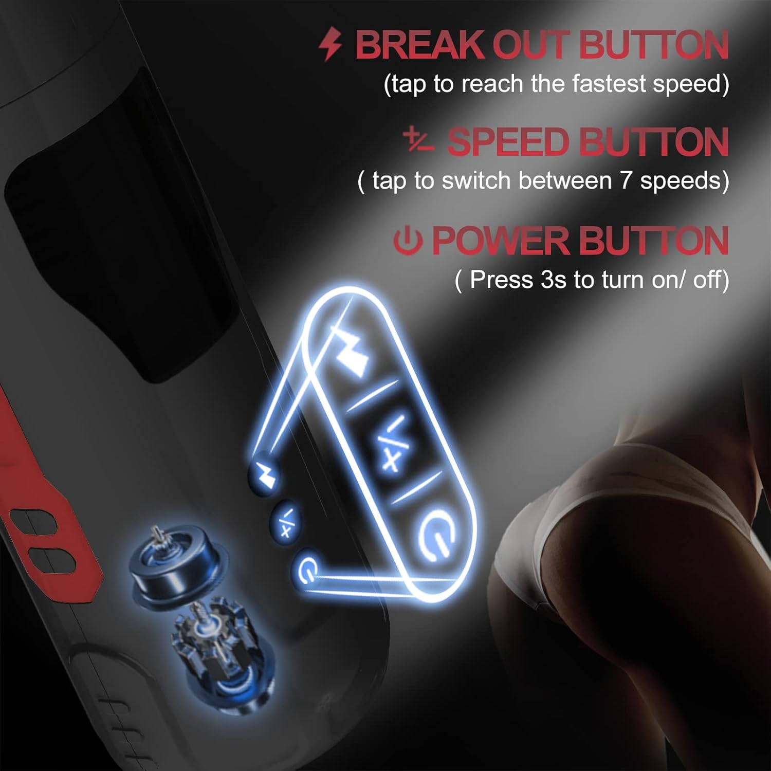 Electric Masturbator Cup, Masturbating Man with 7 Range Frequencies and Rotation Modes, Pocket Pussy Pussy Realistic Vagina, Masturbating for Men, Pocket Pussy Masturbators – Bild 5