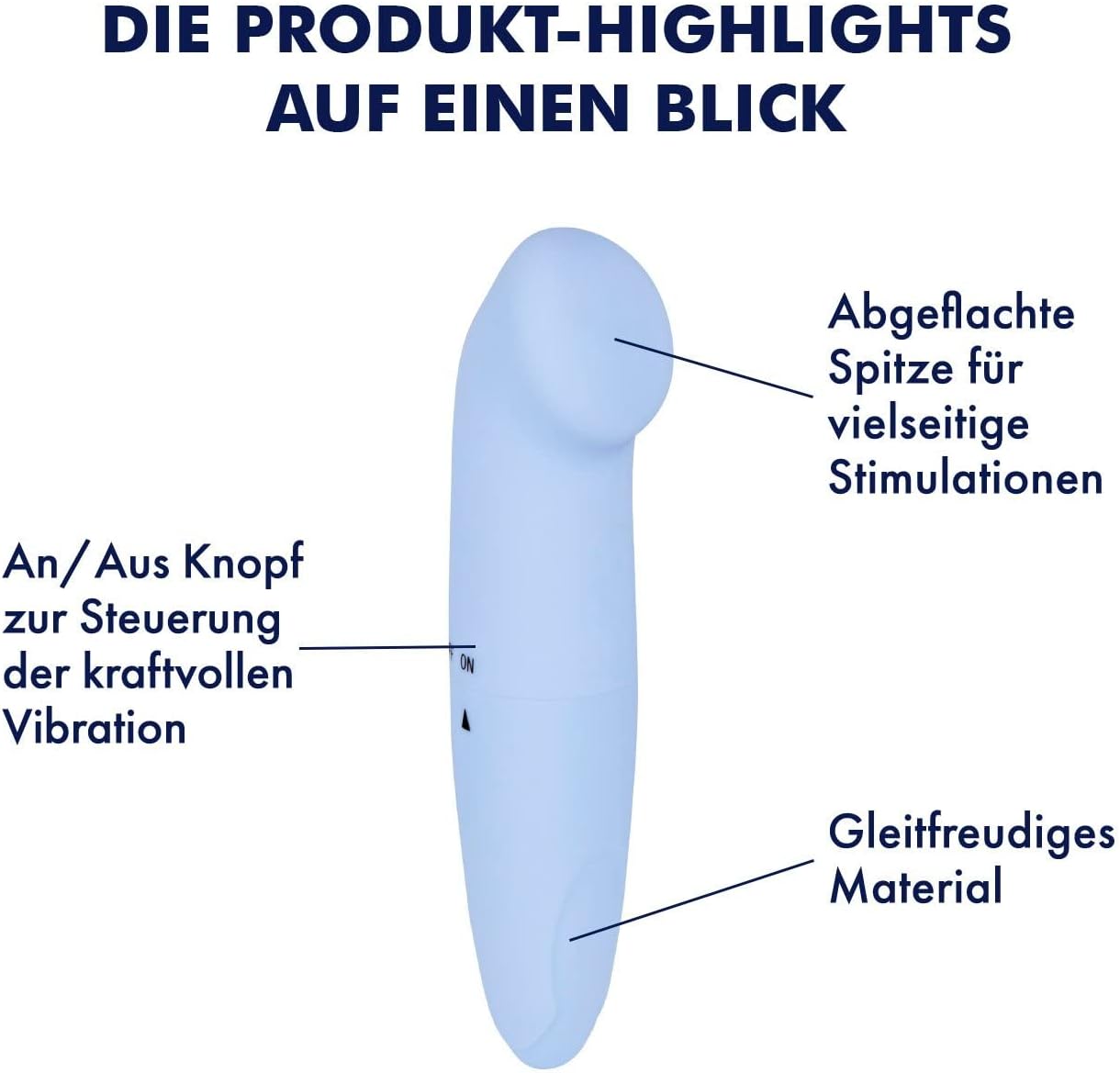 EIS Mini Vibrator 12 cm Sex Toy Vibrator for Women Quiet Clitoral Stimulation Sex Toy for Her Erotic Dildo Stimulation Small Mini Vibrator Perfect for Travel Colour: Blue – Bild 3