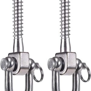 SELEWARE Swing Hanger 180° Swing Screw Set Brackets, Stainless Steel 800 kg Load Capacity Hammock Hooks for Playground Yoga Hammock Rope Chair Sandbag Punch Bag Porch Swing Set (2 Pack)