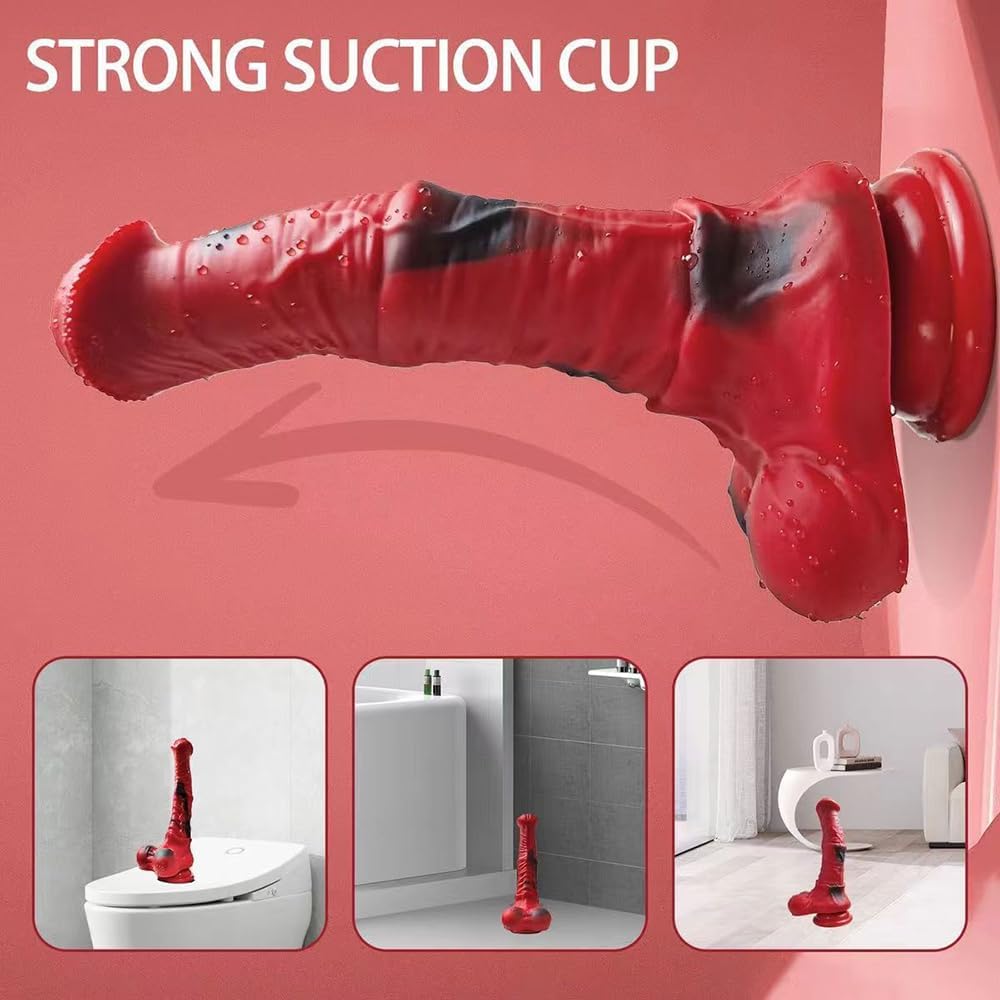 Realistic Horse Dildo Silicone XXL Fantasy Animal Dildo Dilator with Strong Suction Cup 3D Testicles G-Spot Vagina Masturbator Plug Prostate Stimulation Men Sex Toy sxvytuo (S) – Bild 3