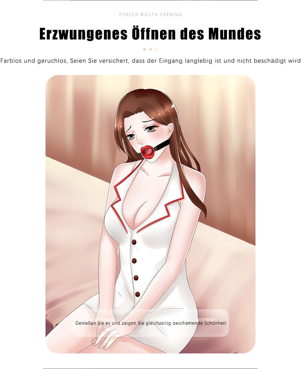 Silicone Mouth Gag Gag BDSMs Toy Extreme Slave Adjustable Gag Nipples Sex Restraints & Bondage Erotic Sex Toy for Couples Sex Games – Bild 8