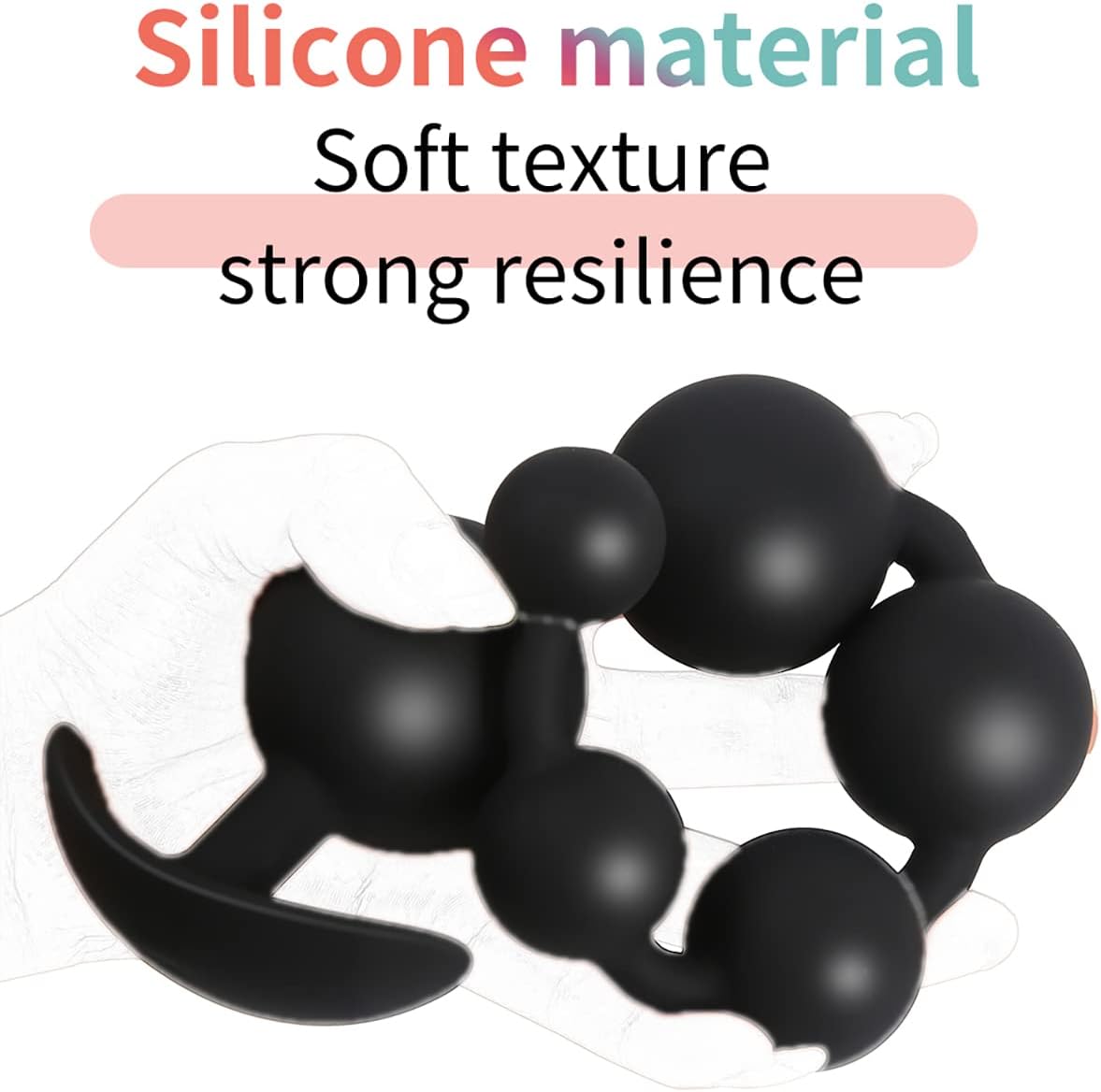 Jixaxe Silicone Chain Beads, Balls, Butt Plug, Flexible, Skin-Friendly, Trainer Balls, Sex Toy for Men, Women, Couples ( Chain with 3 Balls) – Bild 6