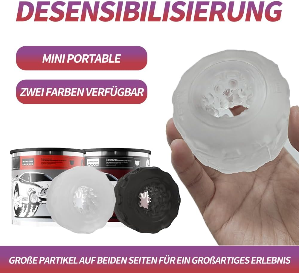 Pocket Pussy for Men in Hoop Design, Masturbator Realistic Vagina Masturbation Egg, Male Masturbator with Particles, Soft Portable Sex Toy for Men (White) – Bild 2