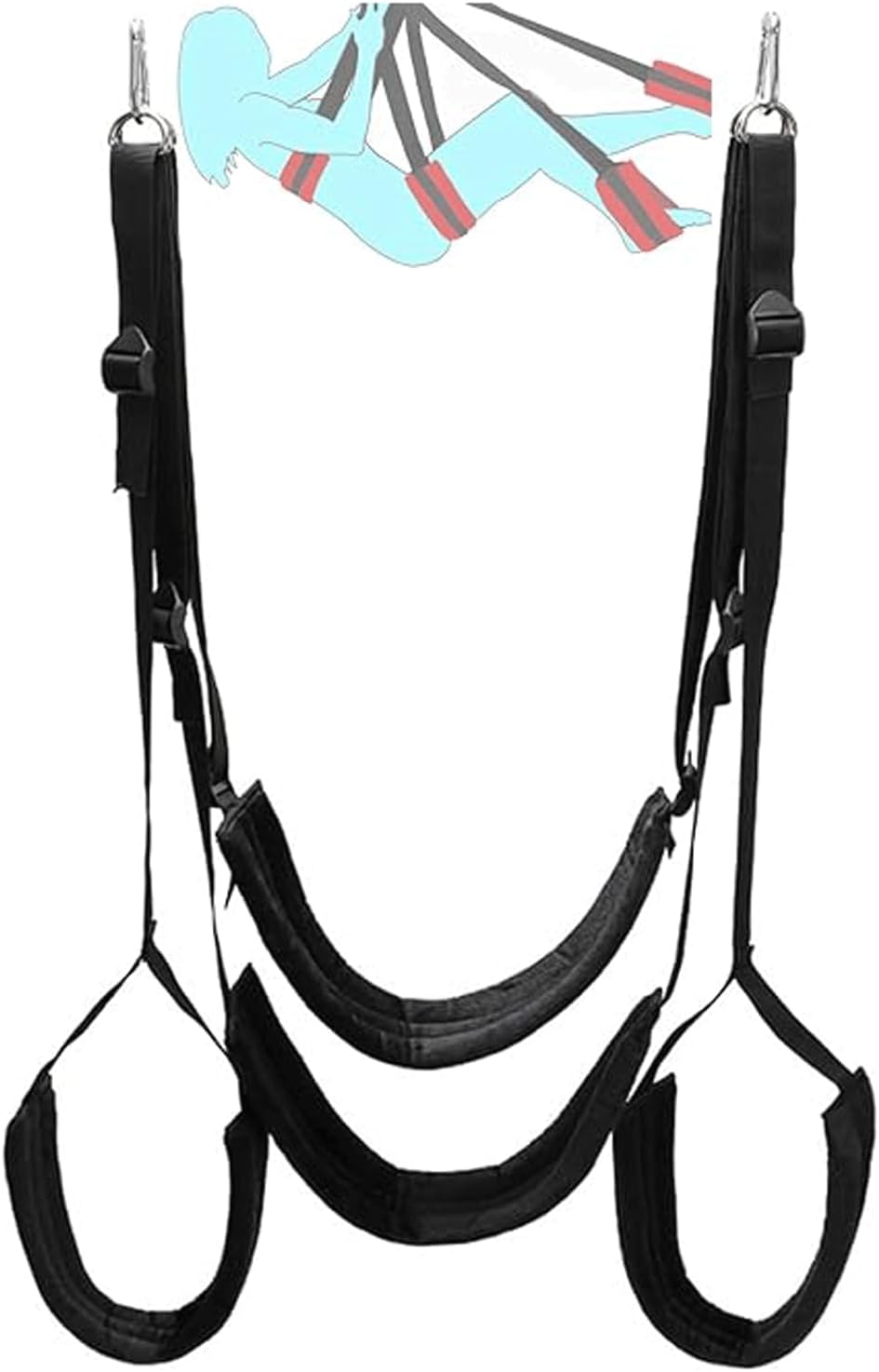 Sex Swing Bondage Set, Sling Love Swing for Adults, Sex Furniture, Load Capacity 150 kg (Colour: Black) – Bild 2