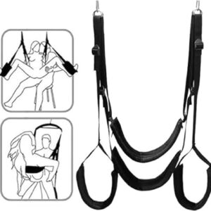 Sex Swing Bondage Set, Sling Love Swing for Adults, Sex Furniture, Load Capacity 150 kg (Colour: Black)
