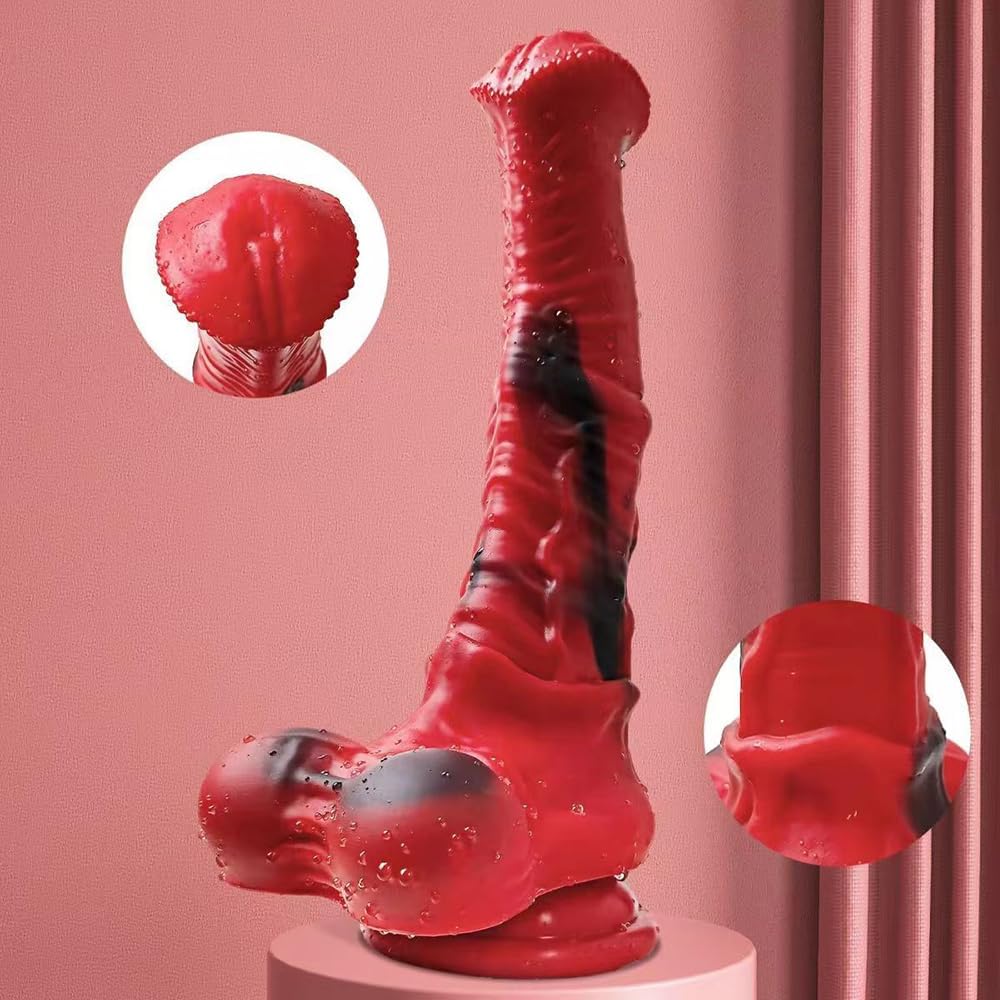 Realistic Horse Dildo Silicone XXL Fantasy Animal Dildo Dilator with Strong Suction Cup 3D Testicles G-Spot Vagina Masturbator Plug Prostate Stimulation Men Sex Toy sxvytuo (S) – Bild 5