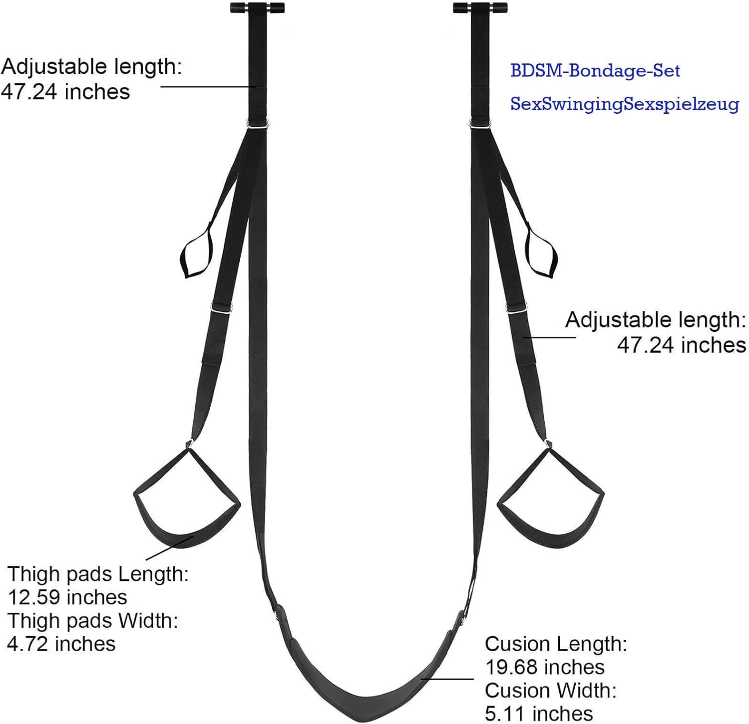 Love Swing Door Hanging Sex Swing with Adjustable Straps Comfortable Sex Swing for Couples Sex Furniture Sex Toys for Couples 100kg Load Capacity – Bild 2