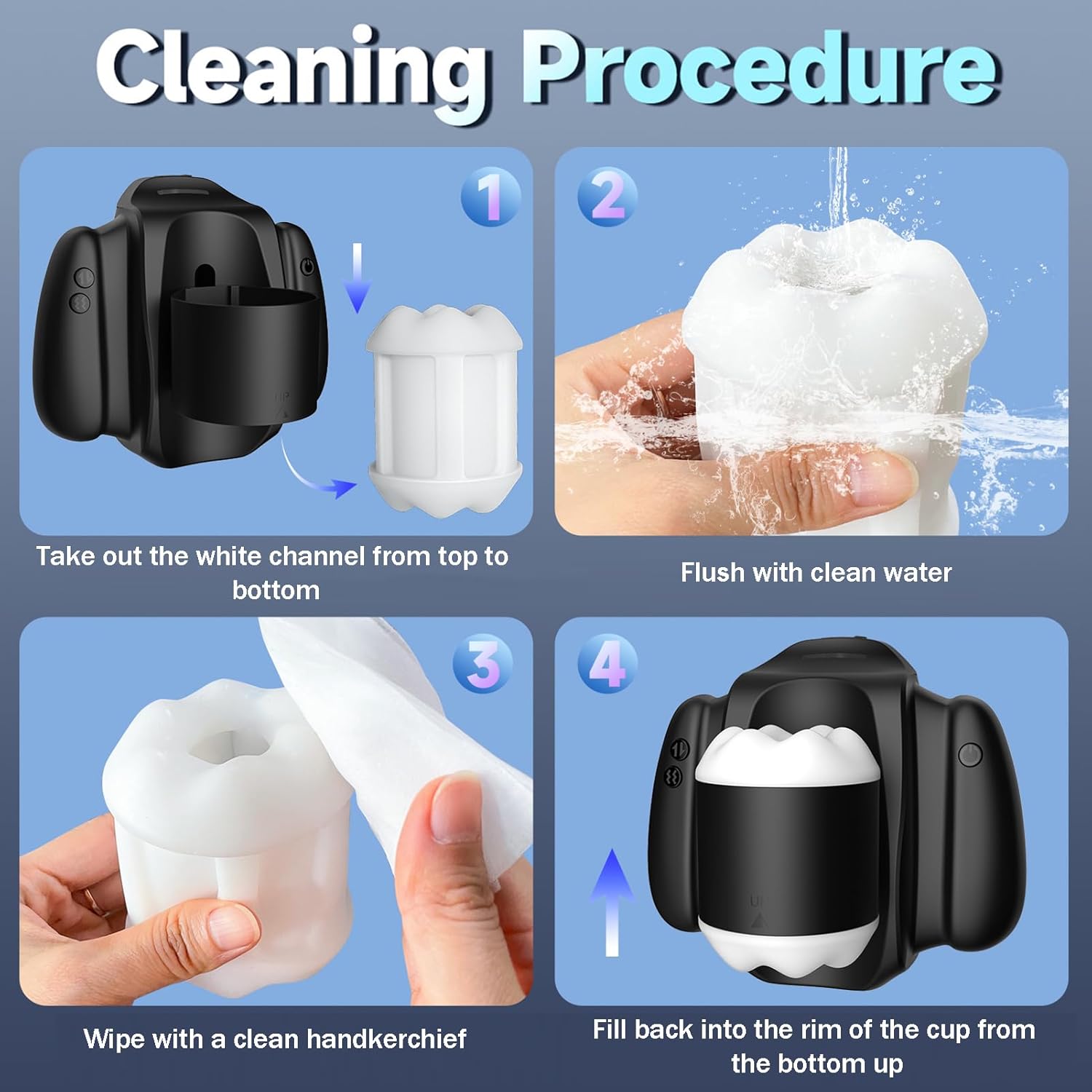 Electric Masturbating for Men with Handles, Sex Toy for Men with 3 Telescopic Functions and 9 Vibrations, Masturbating for Men, Pocket Pussy Masturbators – Bild 8