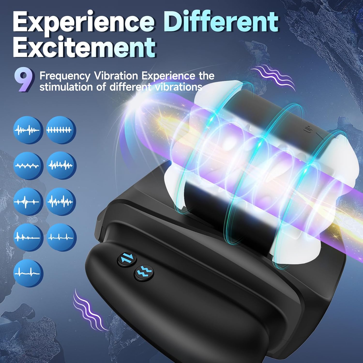 Electric Masturbating for Men with Handles, Sex Toy for Men with 3 Telescopic Functions and 9 Vibrations, Masturbating for Men, Pocket Pussy Masturbators – Bild 3