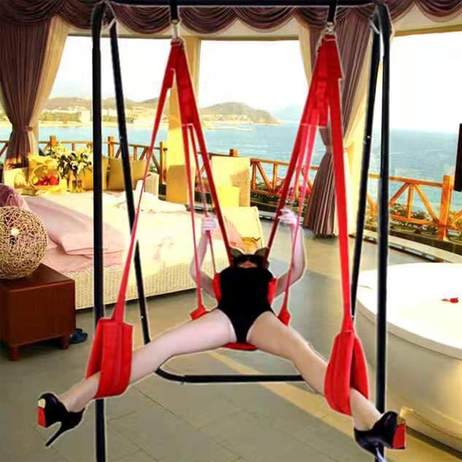 Love Swing Sex Swing Adult Indoor Sex Swing Door and for Deluxe Bondage Posture Sex Furniture 5 Extra Wide Padding Sex Swing Durable BDSM Sex Toy Couples Extreme – Bild 8