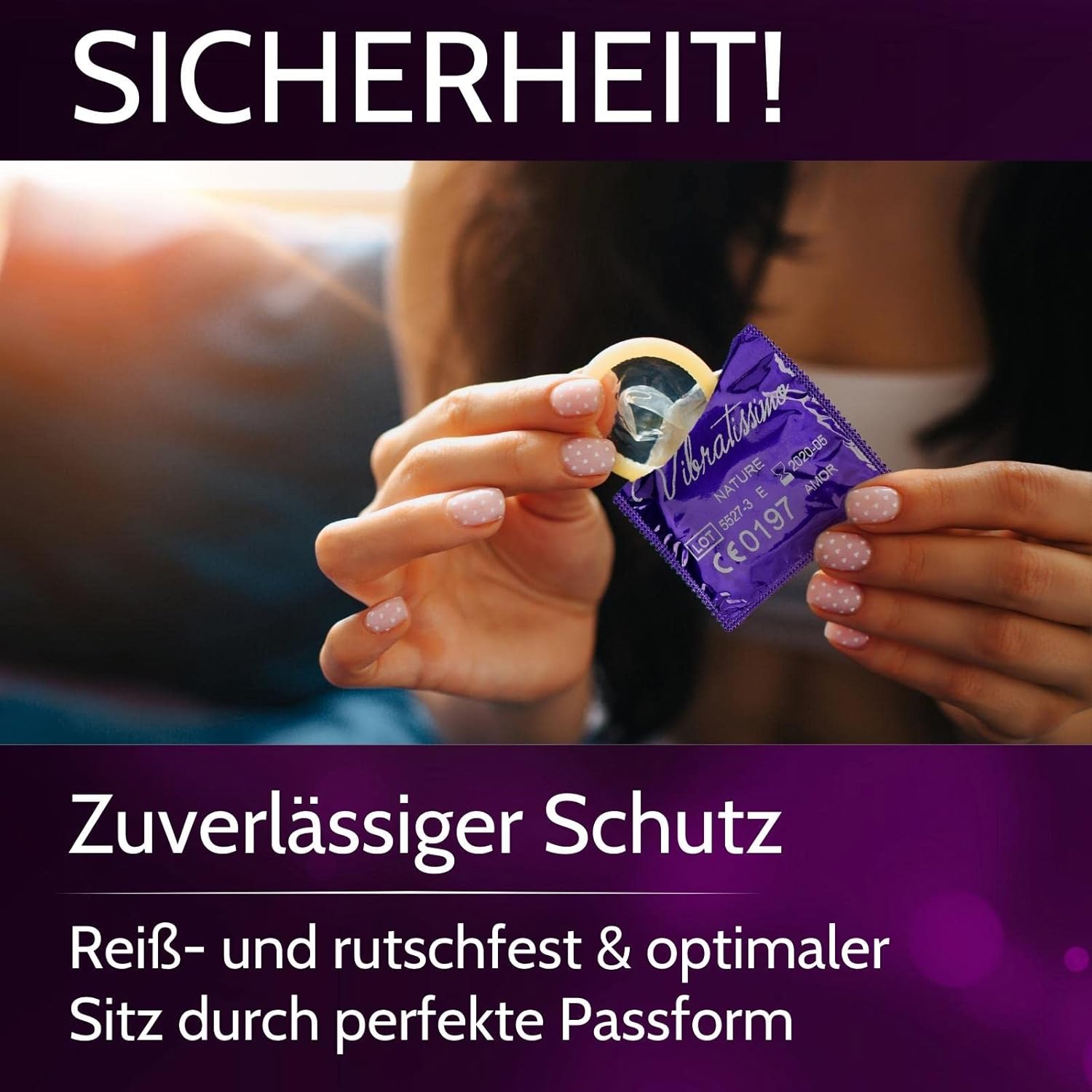 Vibratissimo Colour Condoms Pack of 100 & Lubricant Set – Real Feel & Extra Moist – Condoms for Men – Condoms in Resealable Bag – Condoms Pack in Red, Black, Green, Yellow, Gold – Bild 5