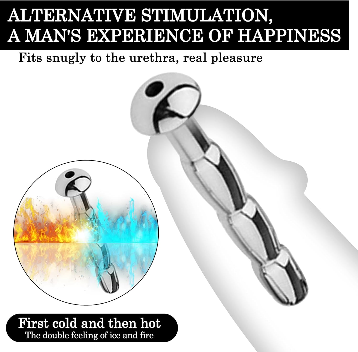 Dilator Urethra Stainless Steel Hollow Plug 50 mm, Catheter Urethra Men, Sex Toy for Men, Solo, Prostate Massage Plug, Urethra Dilators, Men Plug (Diameter 7 mm) – Bild 5