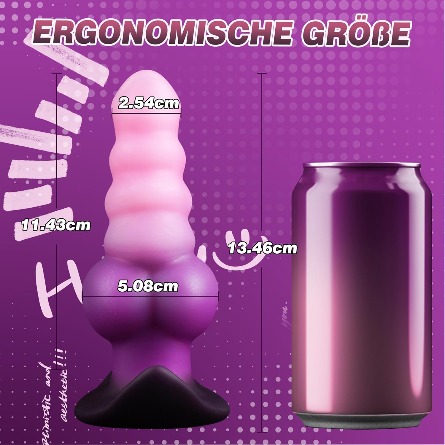 Butt Plug, Plug, Butt Plug, Silicone with Suction Cup, Large XL for Men, Women, XXL Prostate Plug, Extreme Plugs, Dildos, Stretching Trainer, Fantasy, Monster Knot, Animal Dildo, Sex – Bild 5