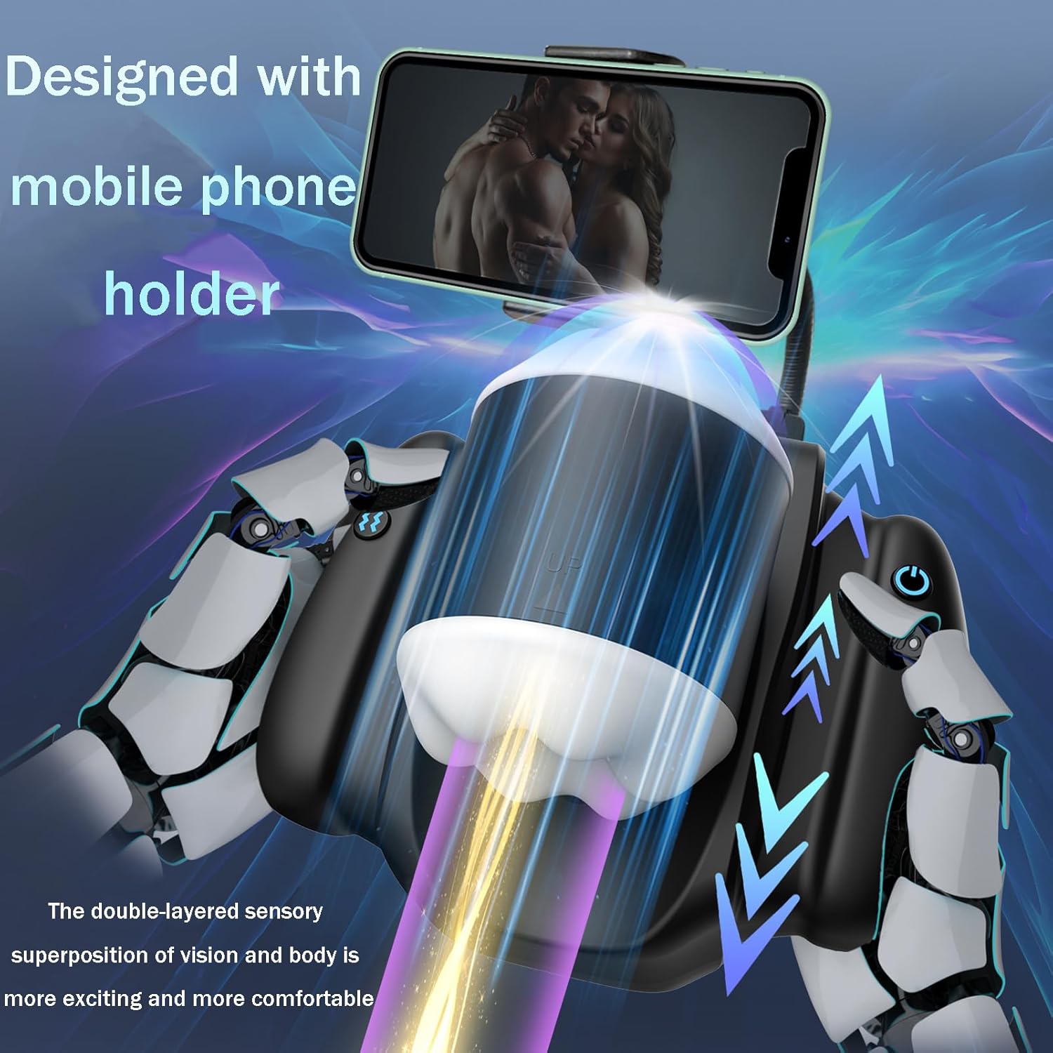 Electric Masturbating for Men with Handles, Sex Toy for Men with 3 Telescopic Functions and 9 Vibrations, Masturbating for Men, Pocket Pussy Masturbators – Bild 7