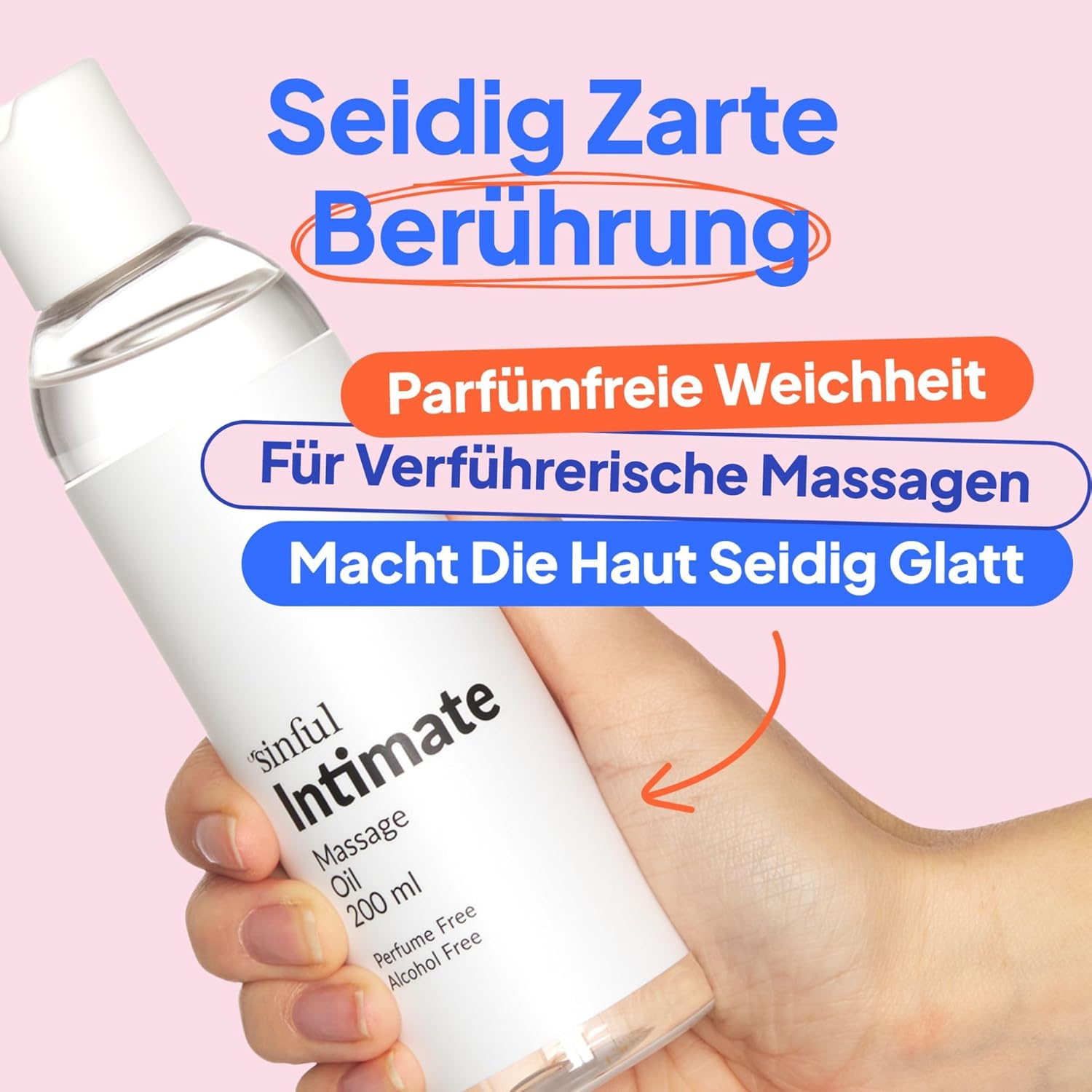 200 ml Silicone-Based Massage Oil by Sinful - Vegan & Perfume-Free - For Relaxing Wellness Moments - Neutral & Fragrance-Free - Massage Oil for Couples - Massage Oil Lubricant 2 in 1 – Bild 3