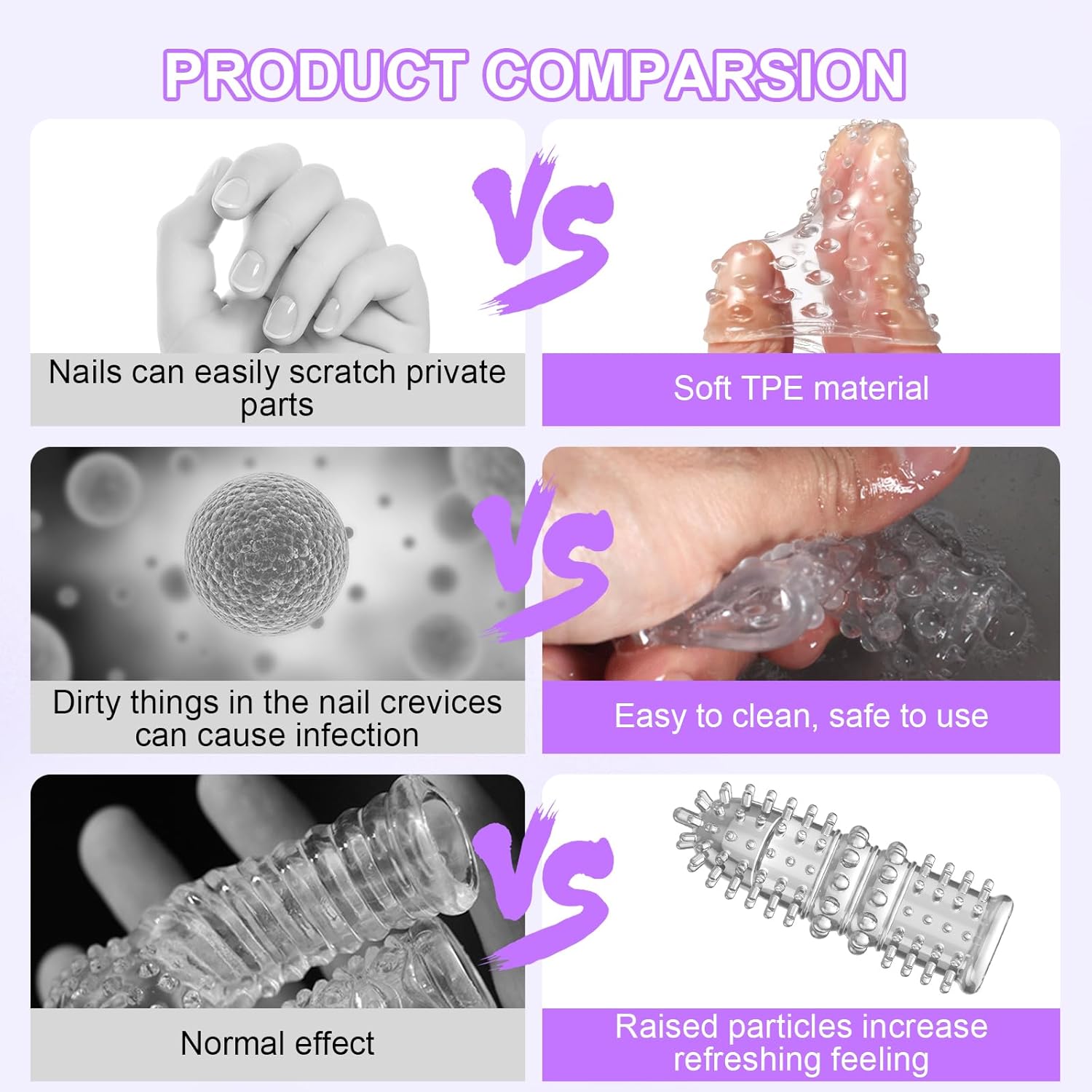 7-Piece Finger Sleeves Set Masturbation, Foreplay Sex Finger Ticklers Set, Sex Toy for Couples, Extreme, Erotic Finger Massage for Clitoris Stimulation, Finger Sleeve for Men and Women – Bild 6