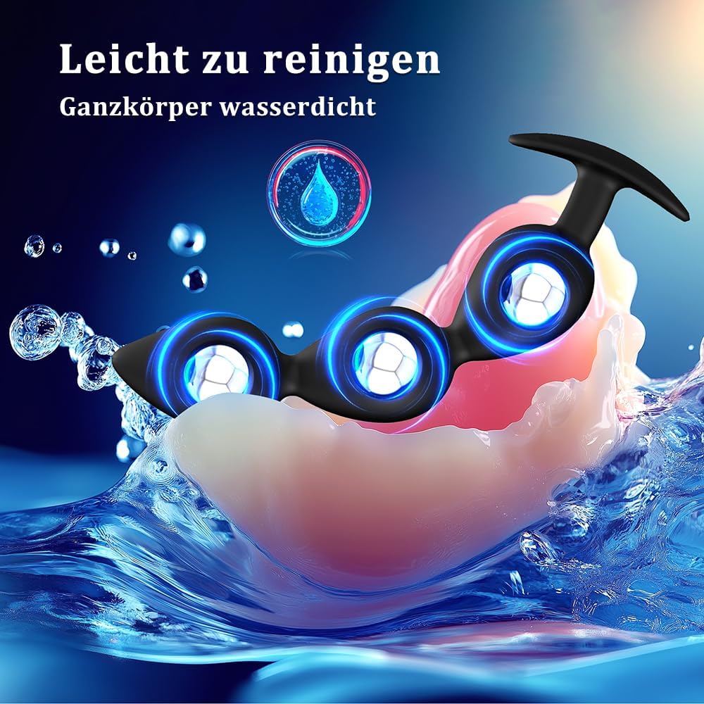 Silicone Balls with Anchor Chain, Integrated Metal Ball, Double Pearl/Three Beads Plug Vaginal Stimulator Sex Trainer Sex Toy for Men and Women Beginners (A) – Bild 8
