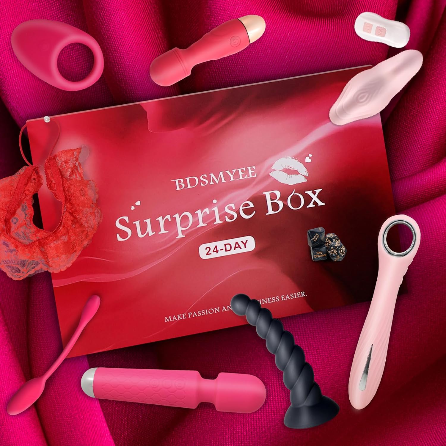 Advent Calendar 2025 Deluxe Erotic Valentine's Day Set Gift for Her with 24 Sex Toys for Couples, Sex Toy Set for Couples Set, Sex Toys for Couples Sex, Sex Toy from 18 (Rose Red) – Bild 3