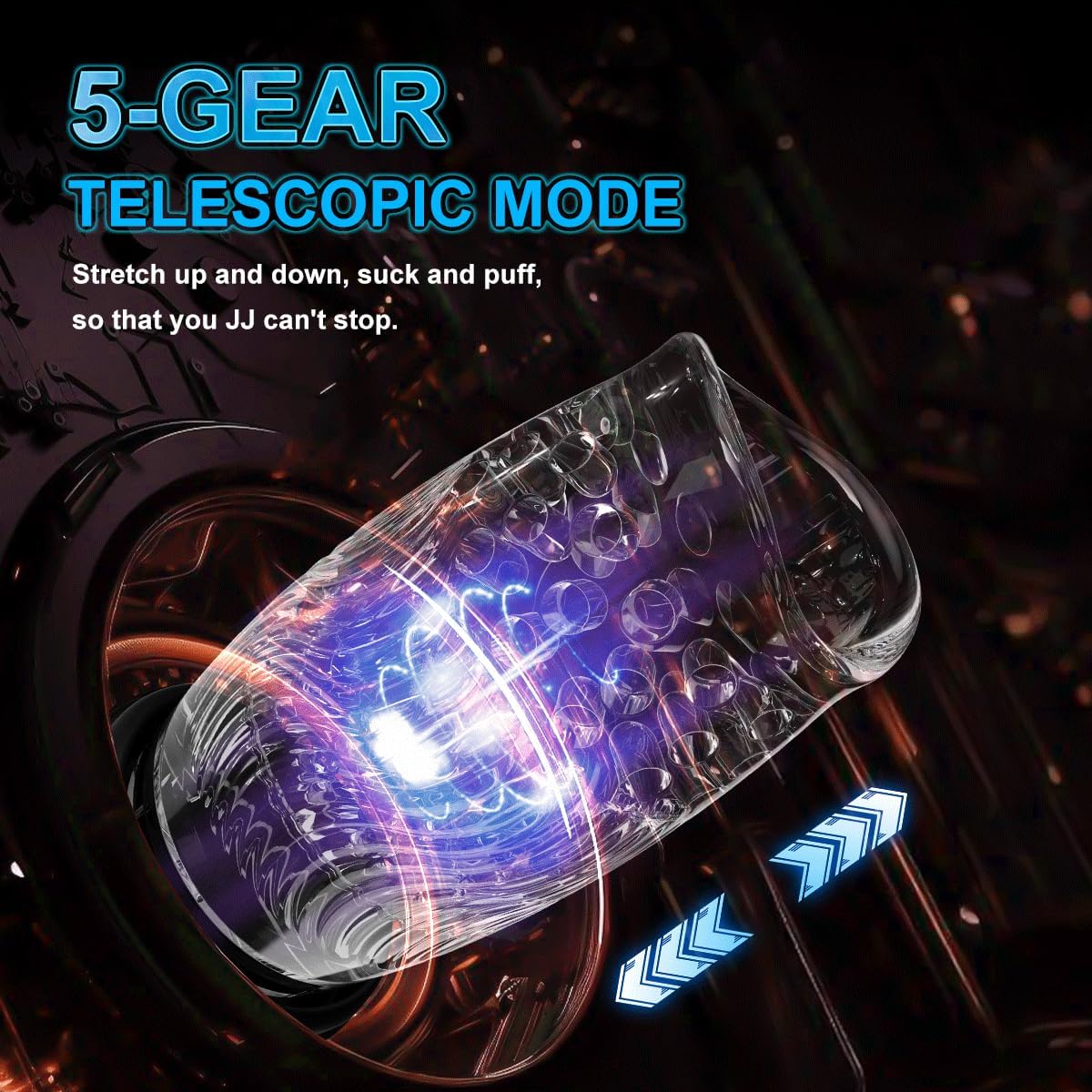 Electric Masturbator Cup with 5 Modes, Telescopic Function, 5 Rotating Massage Functions and 10 Vibrations, Sex Toy for Men, Masturbating for Men, Pocket Pussy Masturbators – Bild 3